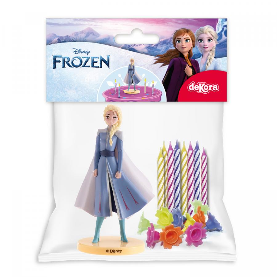 Frozen Elsa kakunkoriste + 10 kpl kakkukynttilöitä