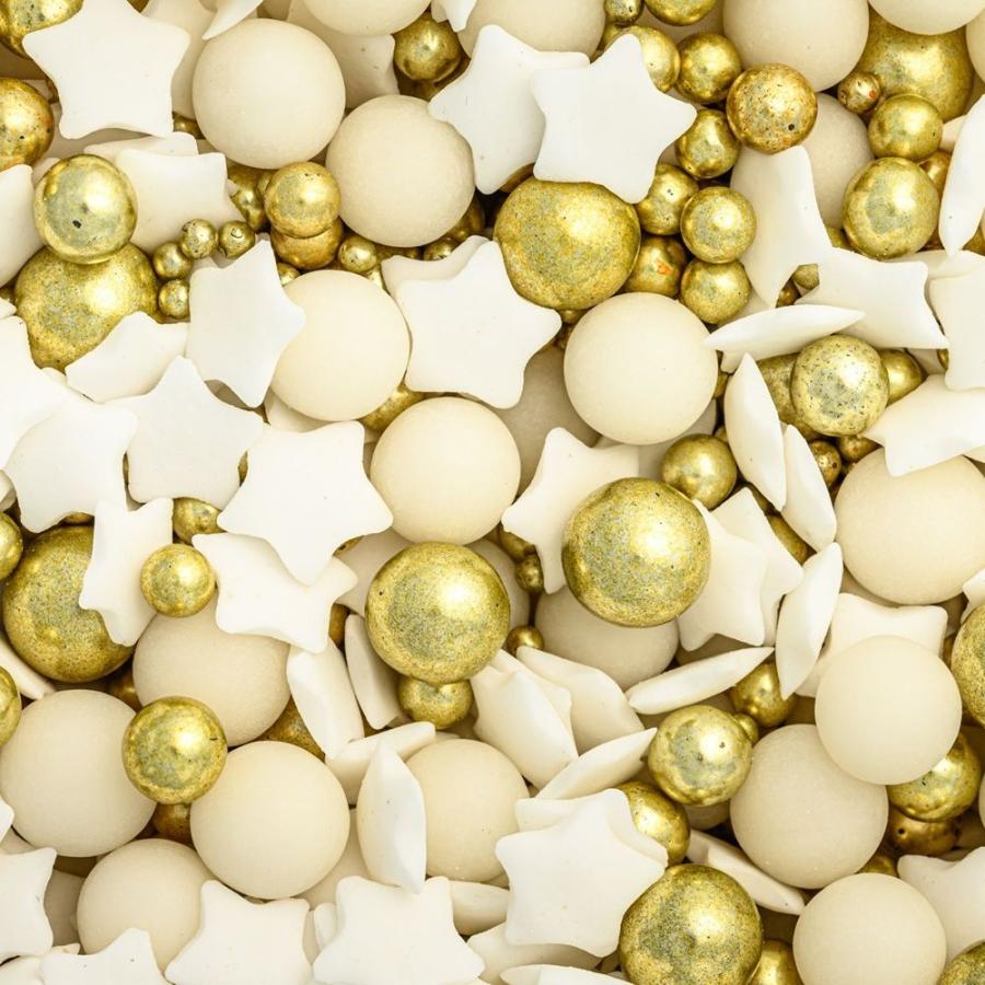 Syötävät koristeet Stargazing - kulta + valkoinen 120 g - gluteeniton