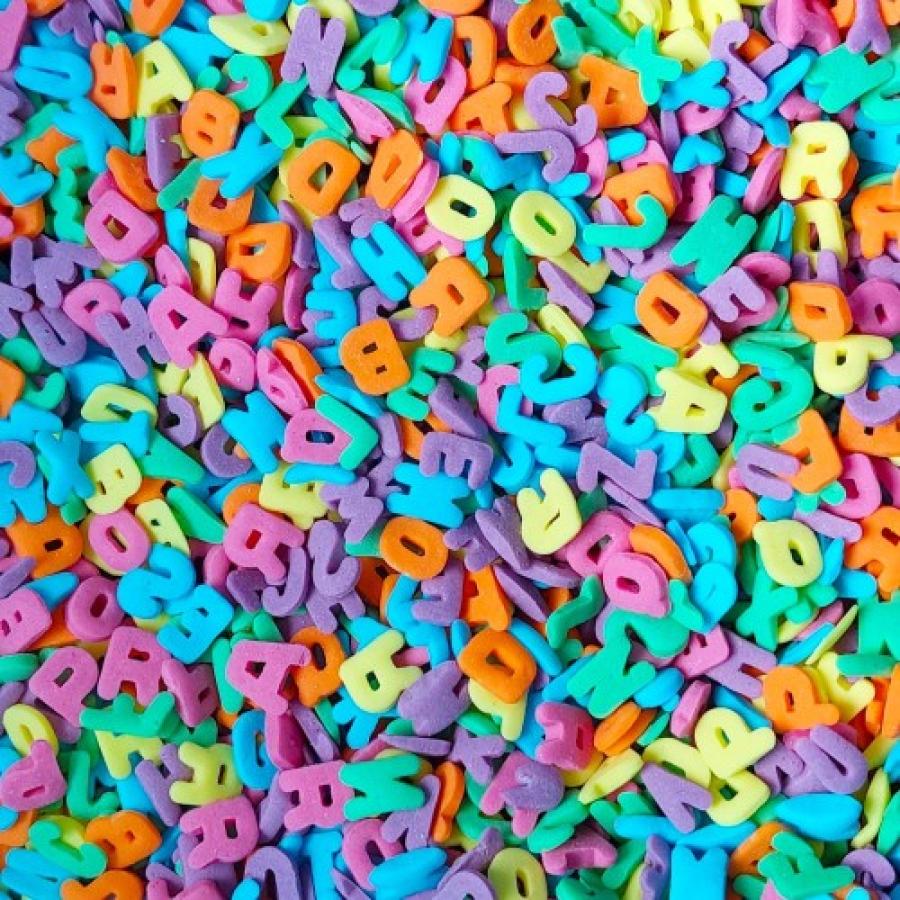 Syötävät koristeet värikkäät kirjaimet, 45 g, gluteeniton