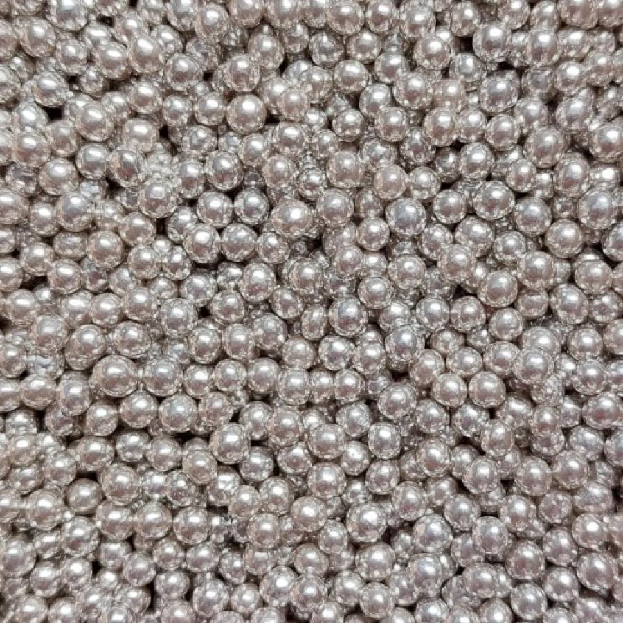 Sokerihelmet metallihopea 4mm 70g - gluteeniton