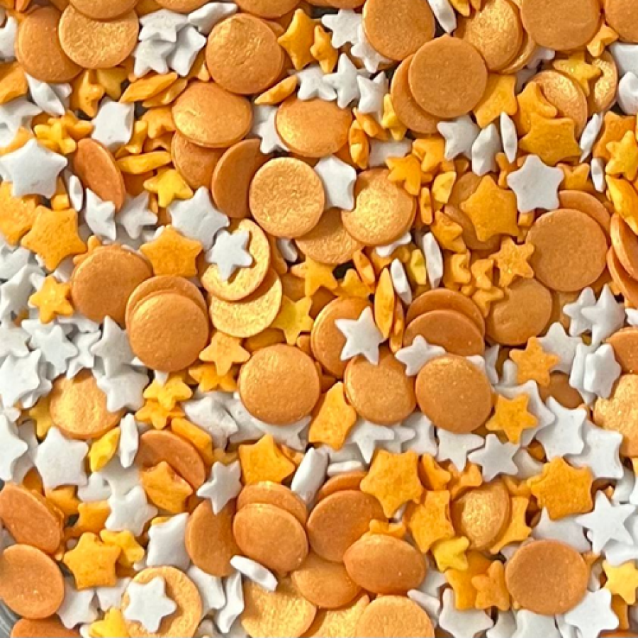 Syötävät koristeet kulta - hopea, 50 g, gluteeniton