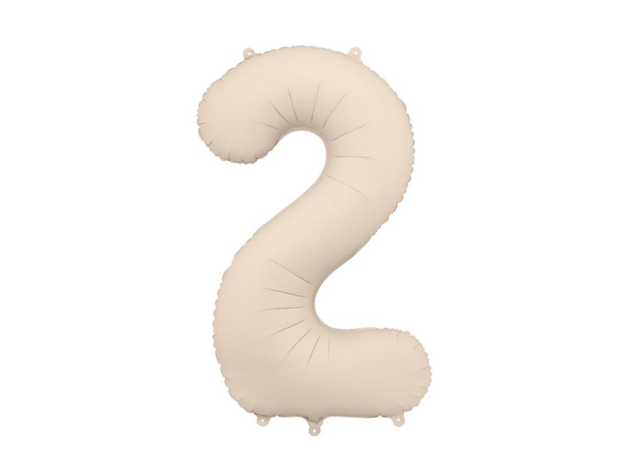 Suuri vaalea beige foliopallo numero 86cm, 2