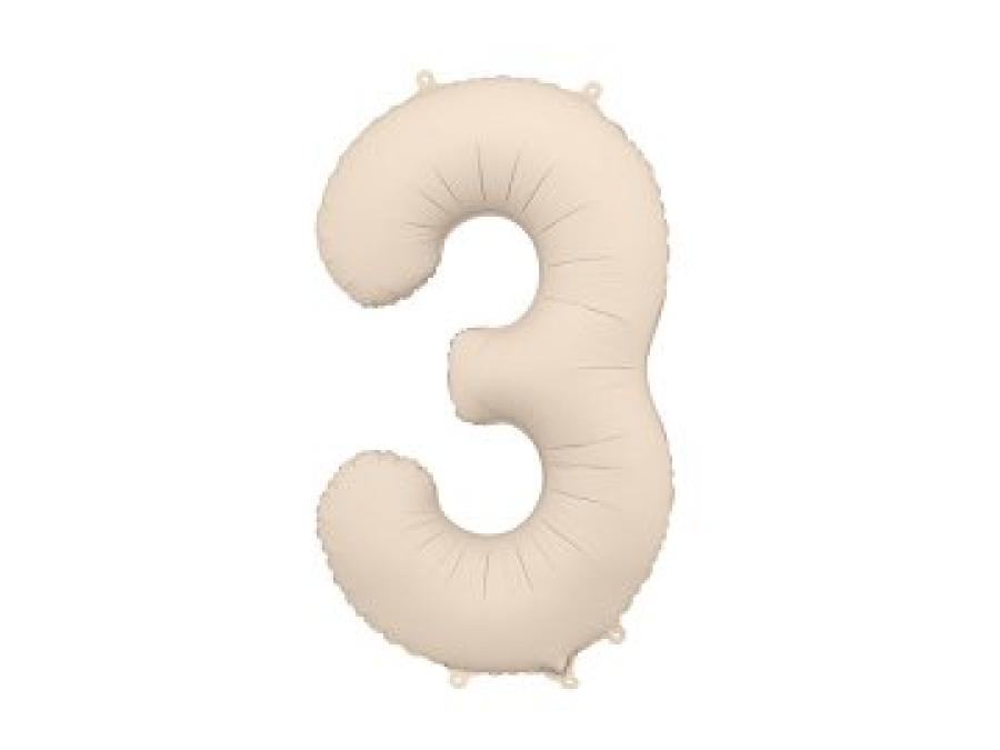 Suuri vaalea beige foliopallo numero 86cm, 3