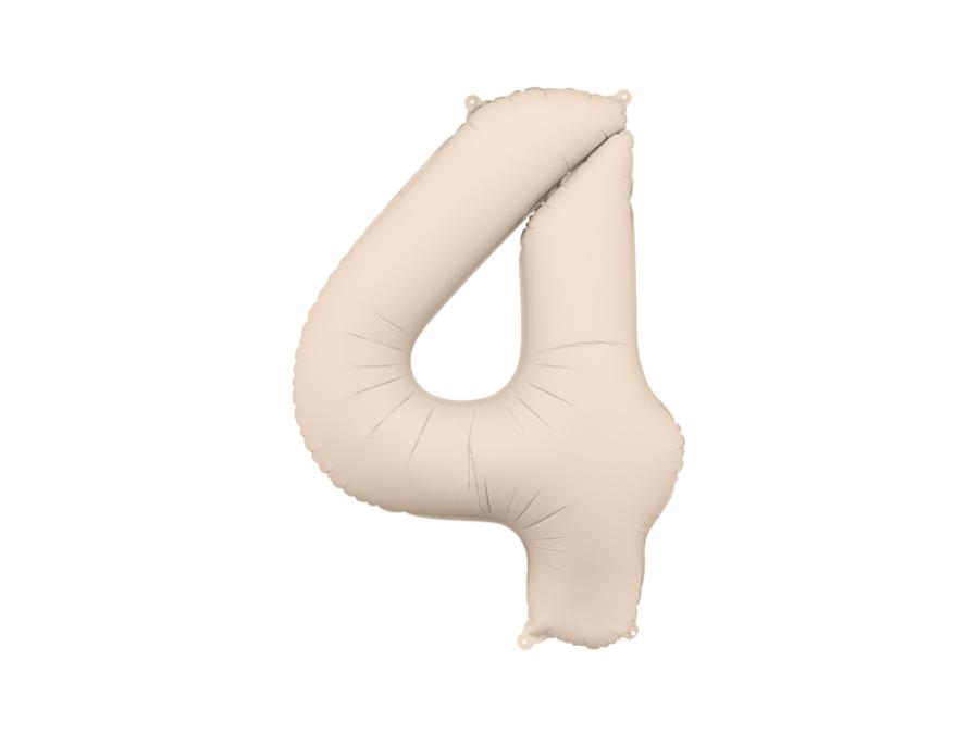 Suuri vaalea beige foliopallo numero 86cm, 4