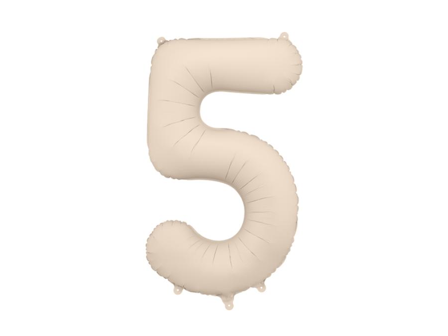 Suuri vaalea beige foliopallo numero 86cm, 5