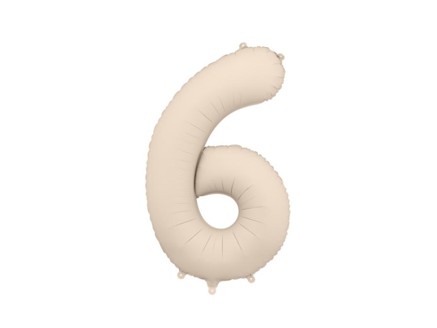 Suuri vaalea beige foliopallo numero 86cm, 6