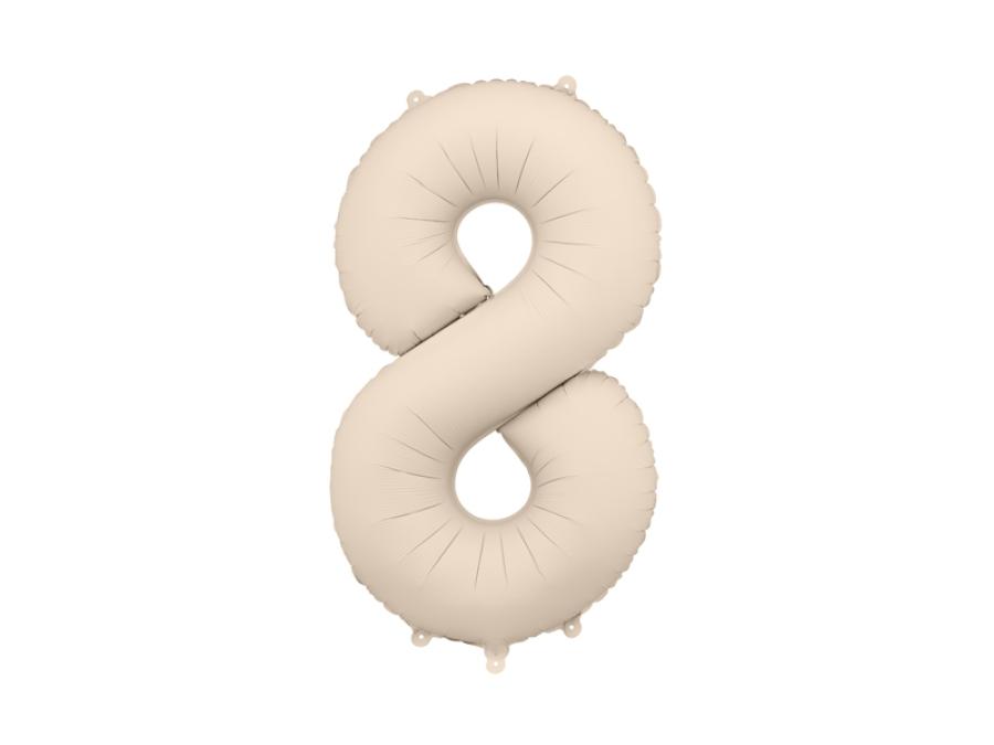 Suuri vaalea beige foliopallo numero 86cm, 8