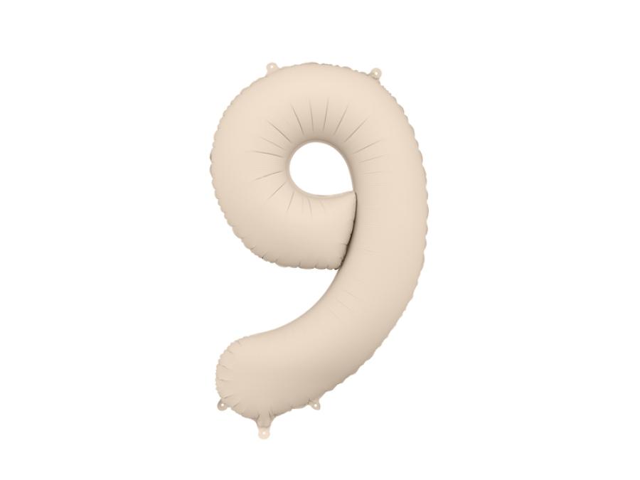 Suuri vaalea beige foliopallo numero 86cm, 9