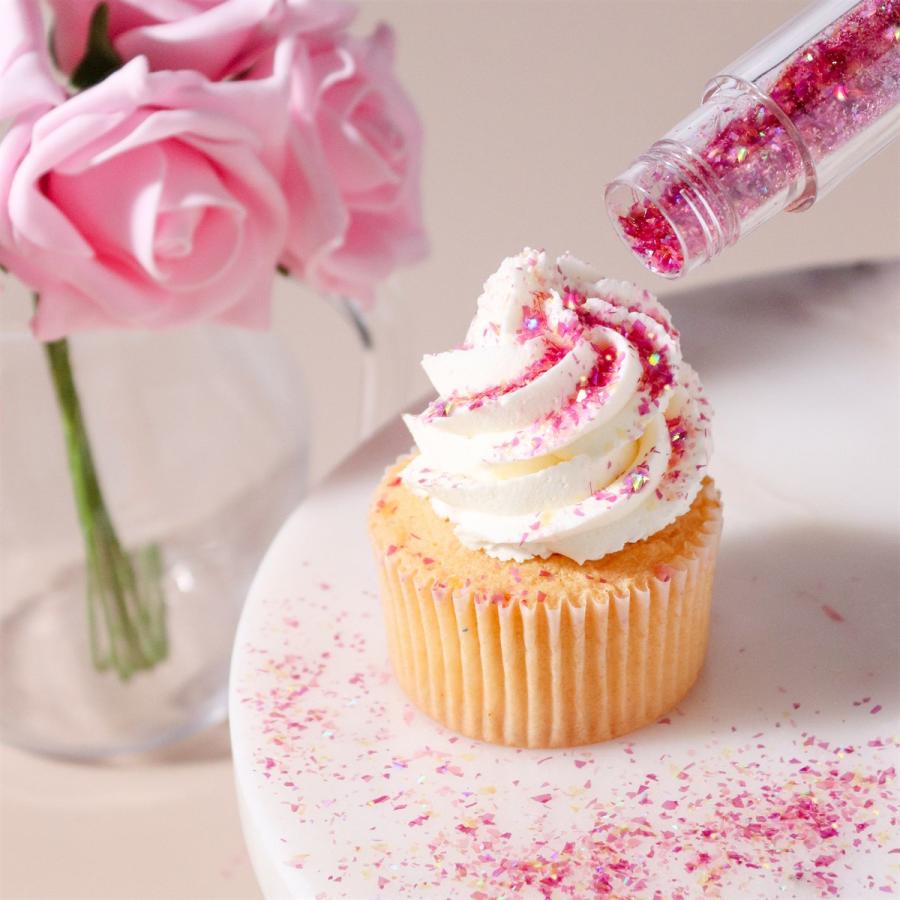 Syötävä glitter 3 g, Iridescent Tumma pinkki (Party popper)