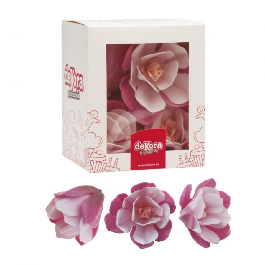 Syötävät isot vohvelikukat pinkki 6 kpl, Magnolia