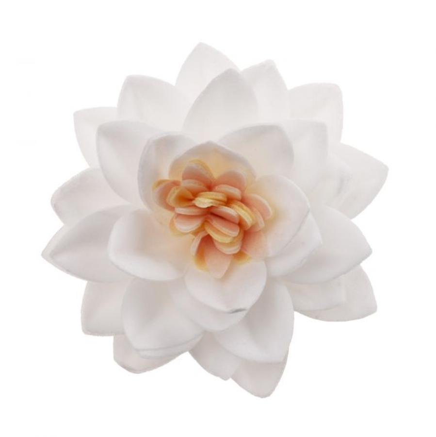 Syötävät vohvelikukat valkoinen 15 kpl, lotus-kukka ~7cm