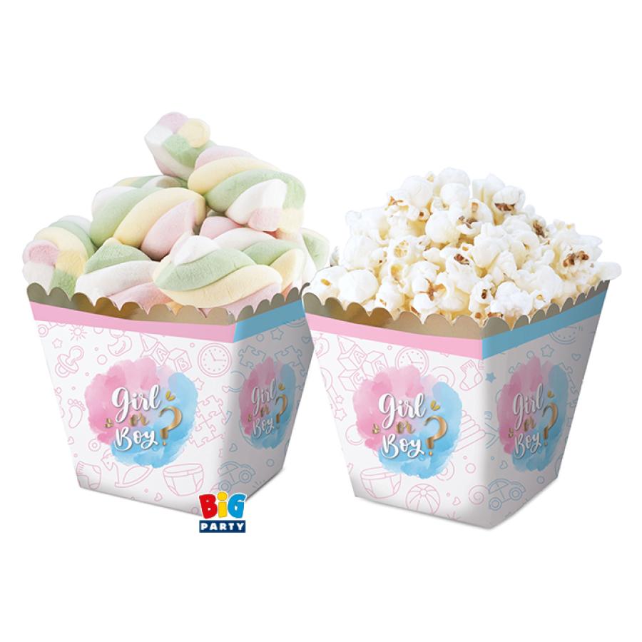 Herkkukipot Gender Reveal 6,5 x 8 x 6,5 cm, 6 kpl