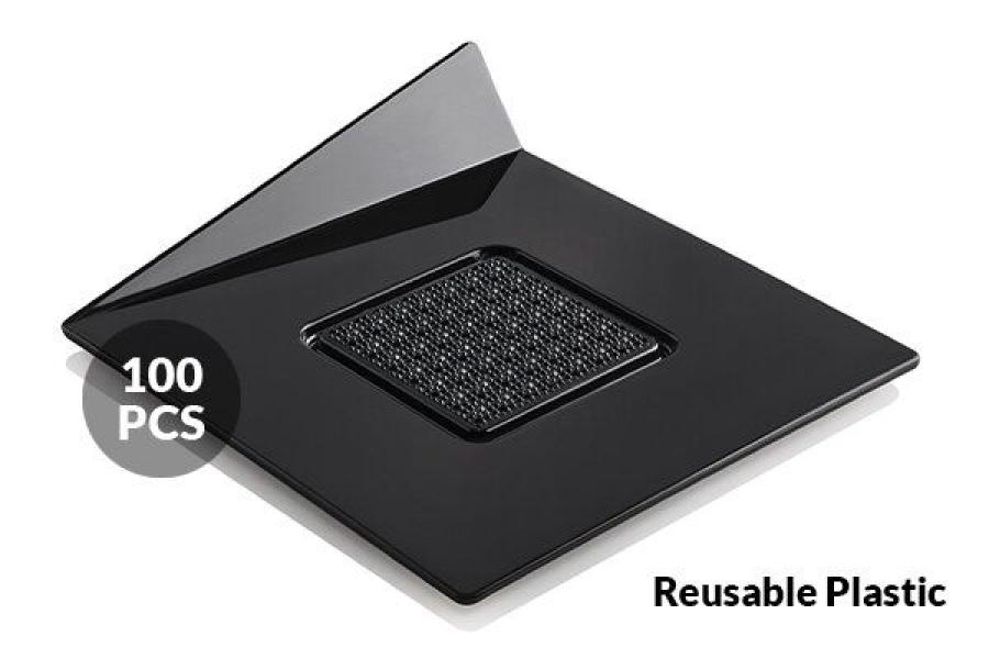 Leivosalusta 100 kpl, uudelleenkäytettävä musta 83x83 mm - Silikomart