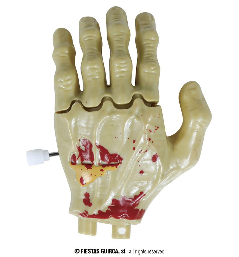 Liikkuva zombie-käsi 9 cm – vetomekanismilla