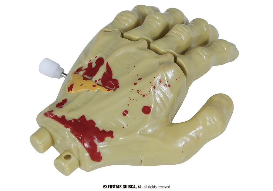 Liikkuva zombie-käsi 9 cm – vetomekanismilla