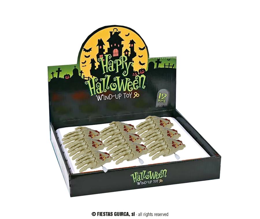 Liikkuva zombie-käsi 9 cm – vetomekanismilla