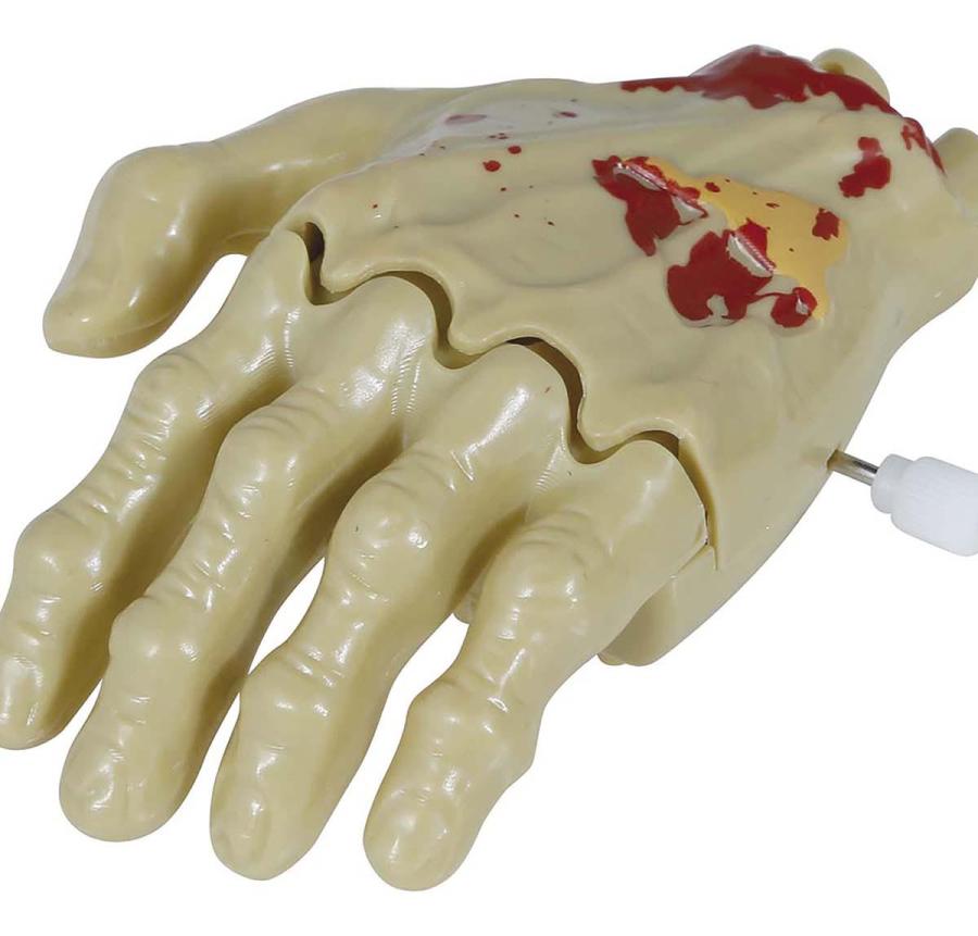 Liikkuva zombie-käsi 9 cm – vetomekanismilla